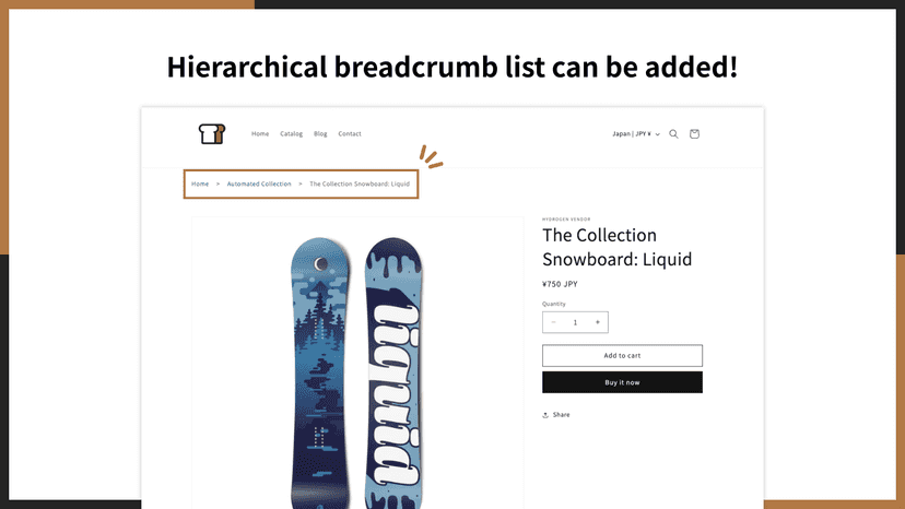 Hierarchical breadcrumb list can be added!