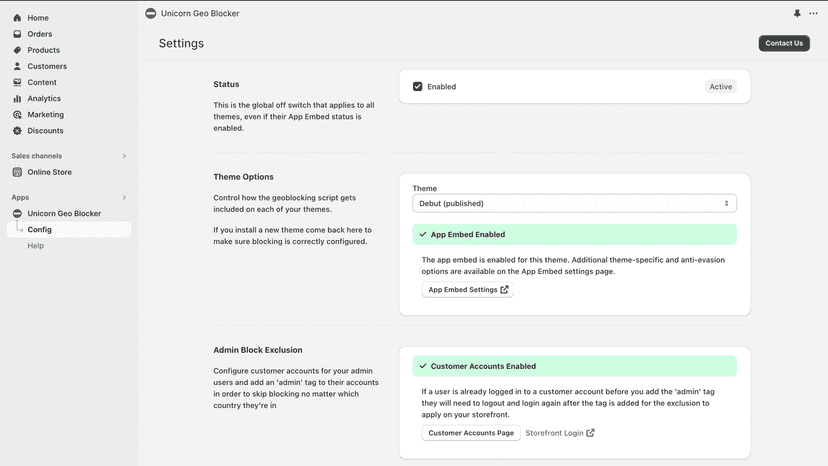 Simple admin interface provides you with full control