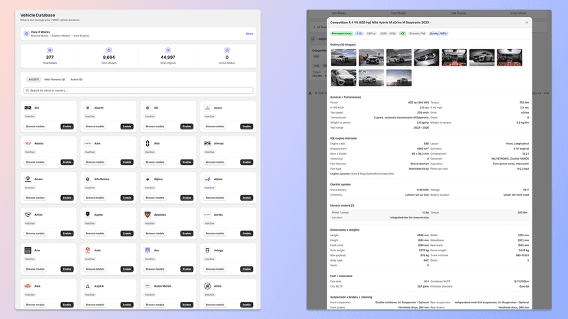 Find parts by vehicle information