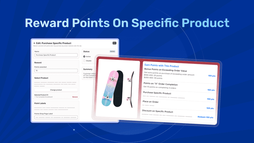 Award loyalty points on specific product purchases in Shopify