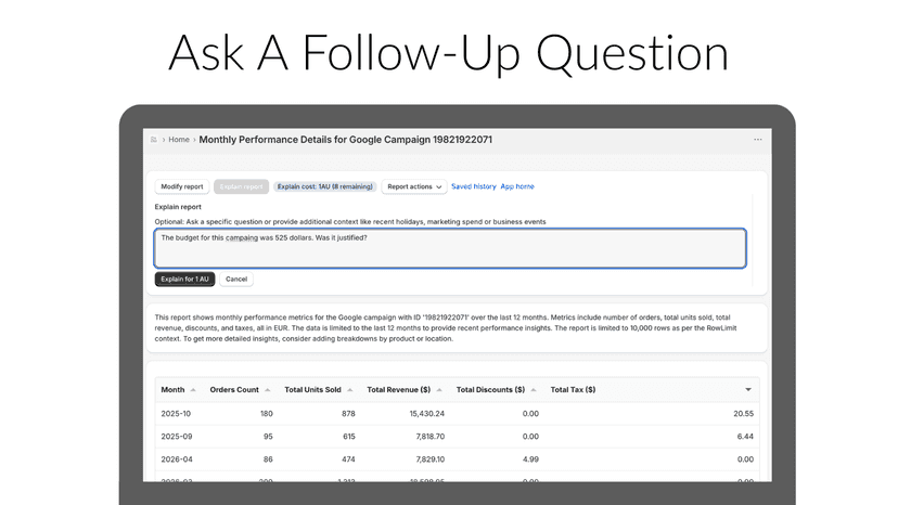 See the report and refine your question