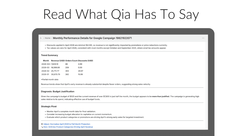 Ask Qia to explain the numbers