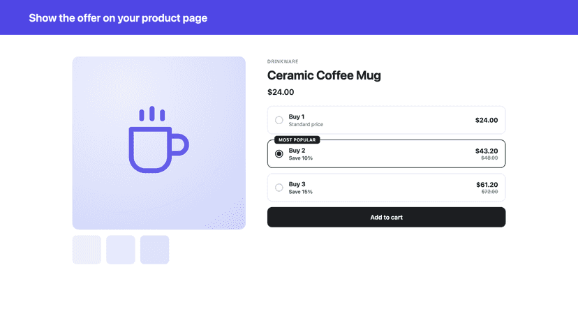 Show the offer on your product page