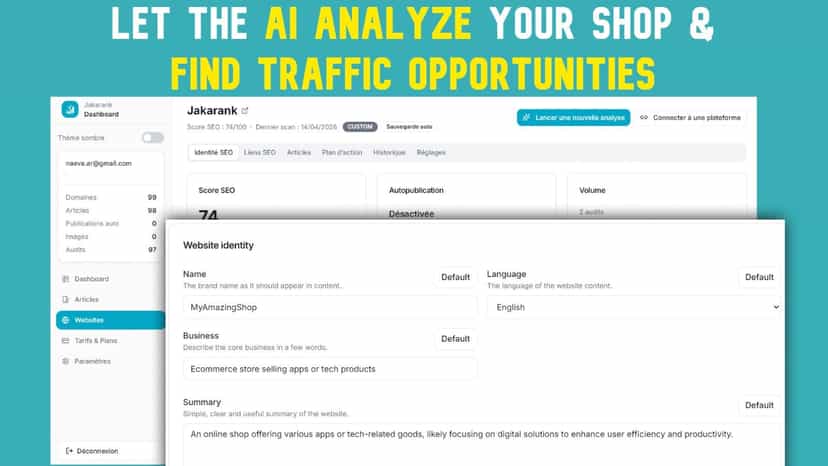 SEO site analysis and relevant link detection