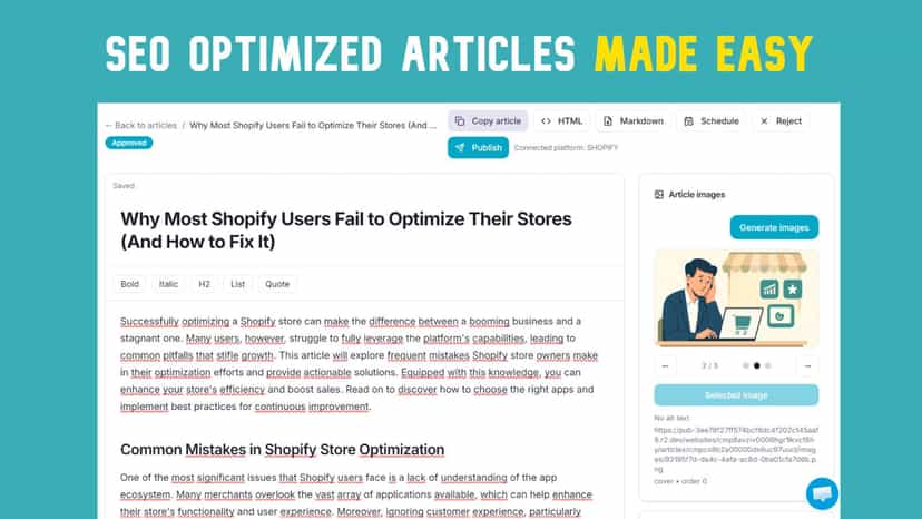 SEO article and image generation