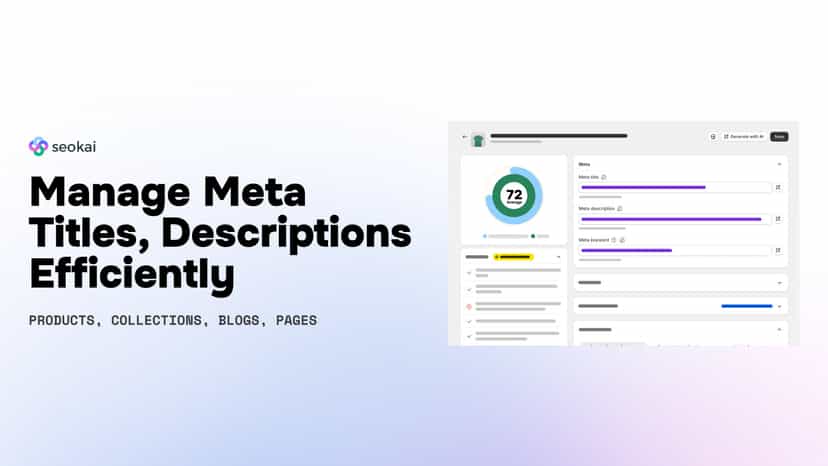 Seokai meta title and description editor with SEO score