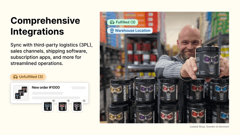 Integrate any bundle with 3PLs, WMS, & Subscriptions