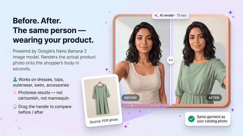 Before and after. Same person wearing your product