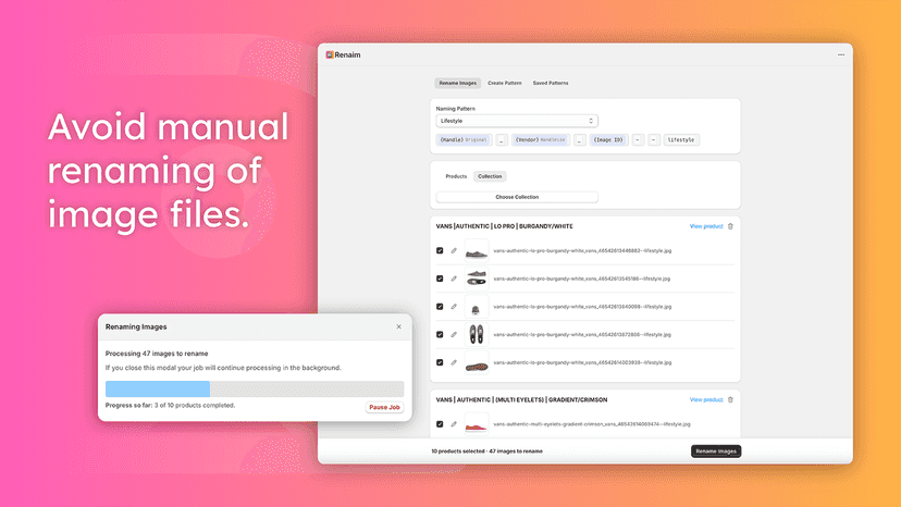 Avoid manual renaming of image files.