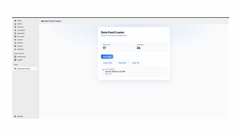 Data Feed Creator UI
