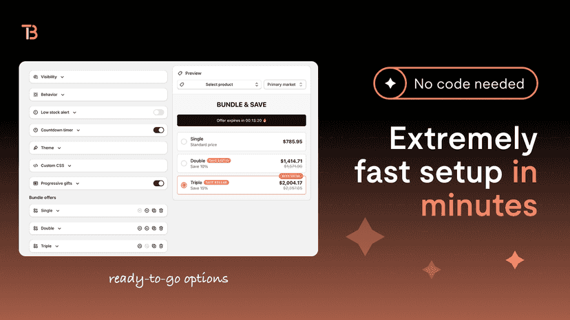 Bundle builder with fast setup and ready-to-use options