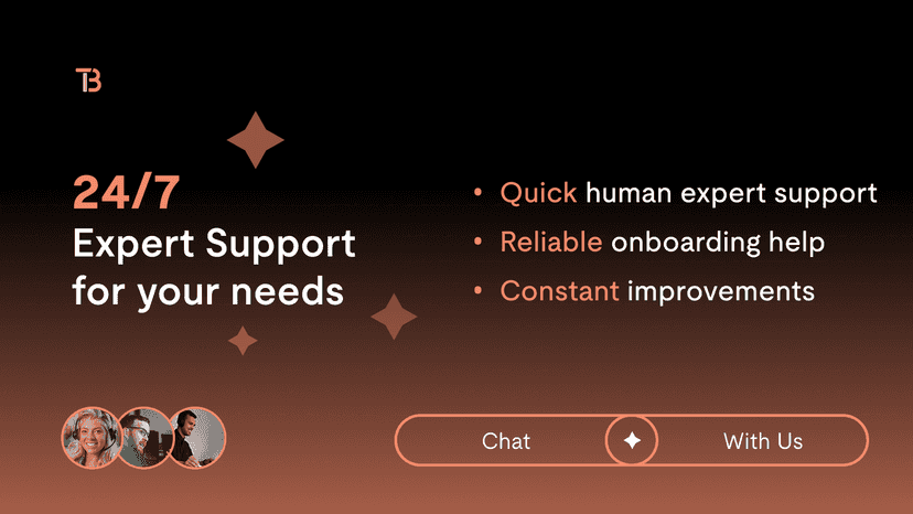 24/7 expert support with onboarding and live assistance