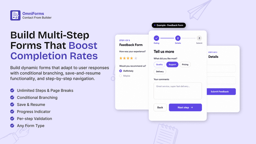 Build multi-step forms that boost completion rates