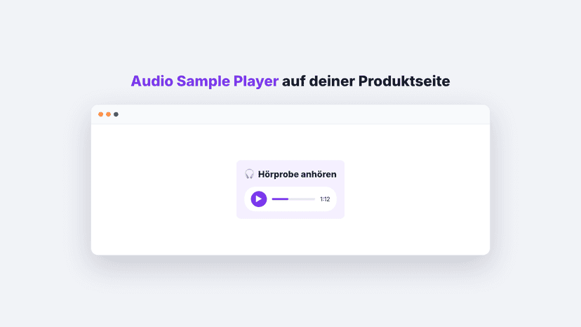 Hörprobe-Player auf der Produktseite im Shopify-Shop