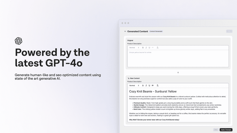 Powered by the latest openAI 4o model with vision.