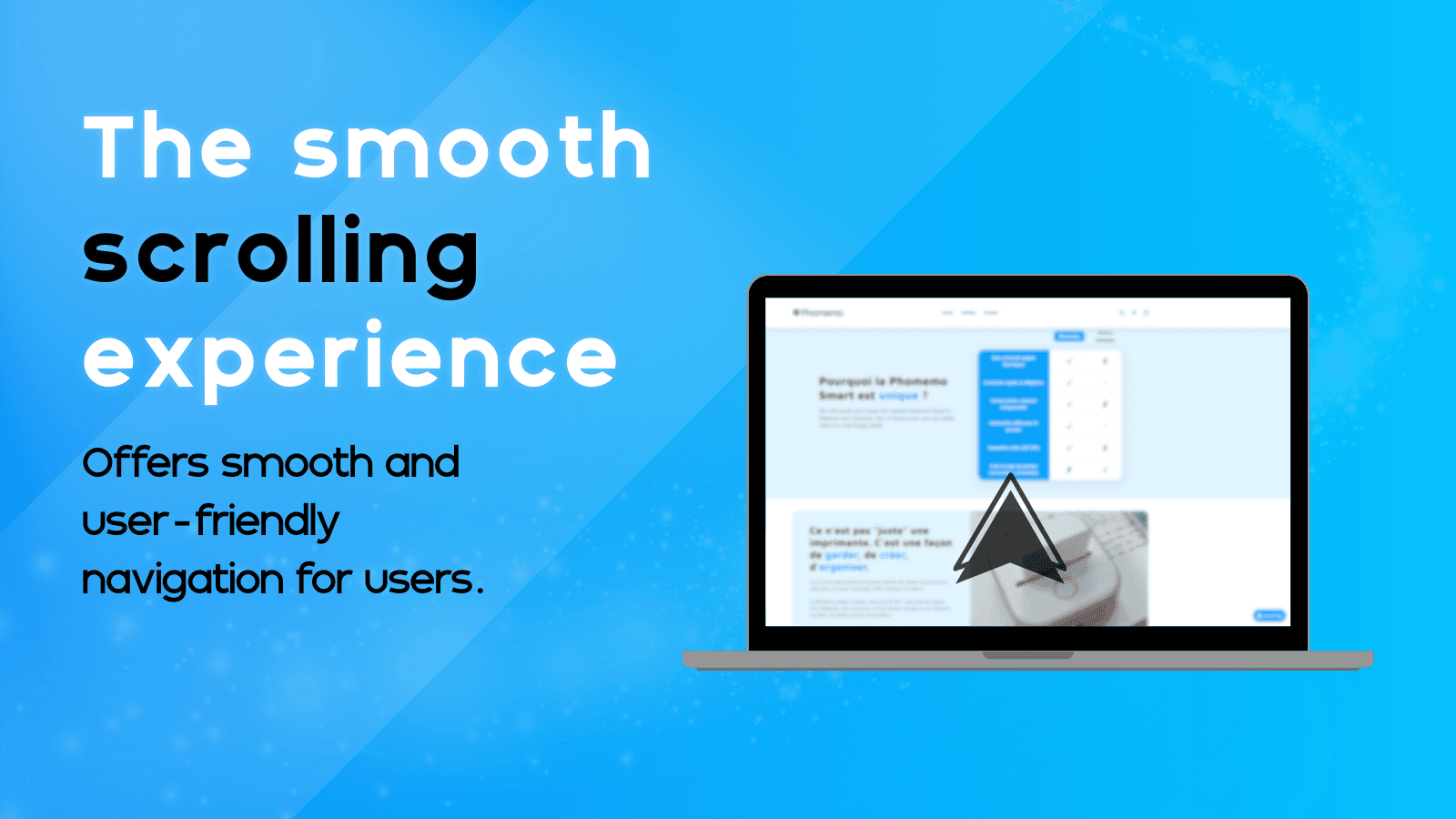 Storefront demo showing smooth scroll button in action