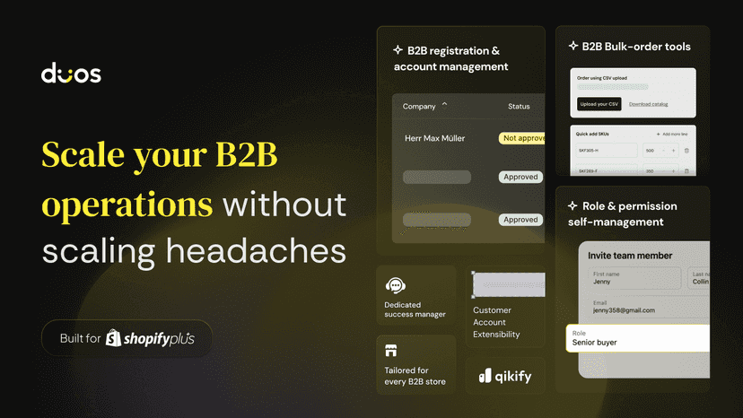 Duos b2b company management and quick order, manage quotes