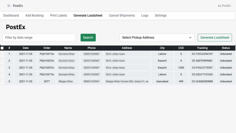 Generate Loadsheet