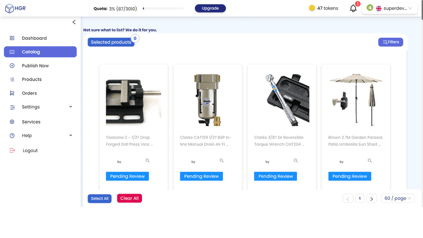 Our catalog lister helps you choose the best selling products