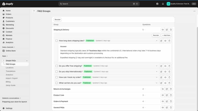 FAQ Groups