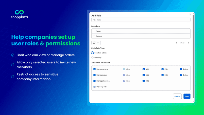 Help companies set up user roles & permissions