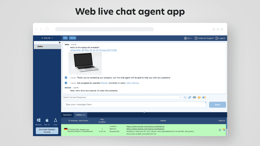 Never miss a chat using a web chat agent app
