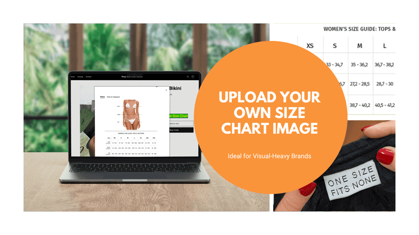 Mega Size Chart Button - Upload Your Own Size Chart Image