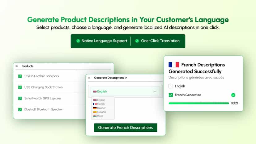 Bulk AI product translation for multilingual Shopify stores