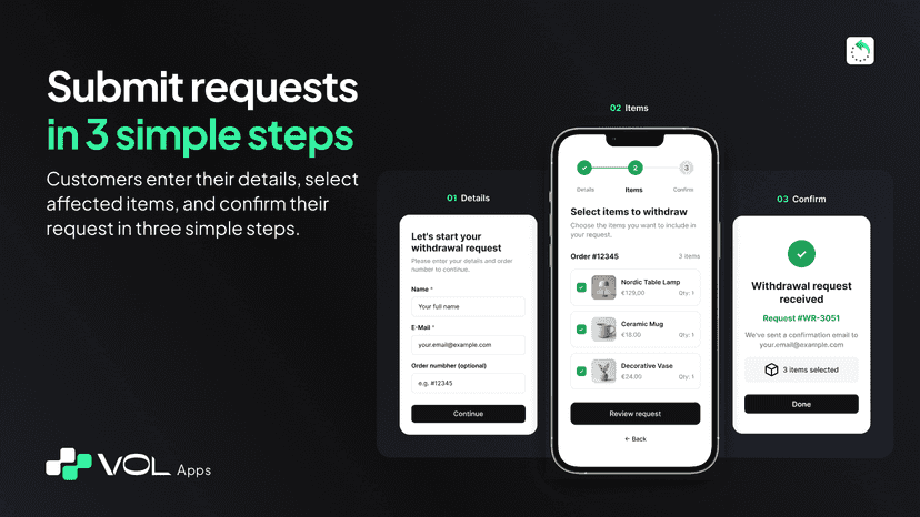 Manage EU withdrawal requests with statuses and audit history