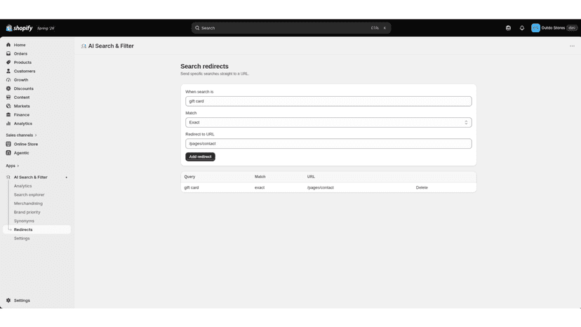 Search redirects & More