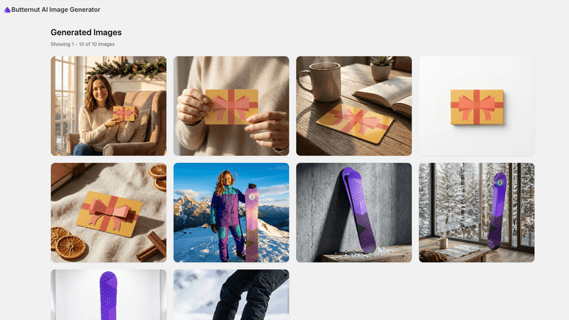 Previously generated images page