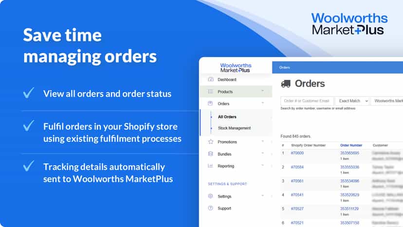 Orders and tracking synced between channels and your store