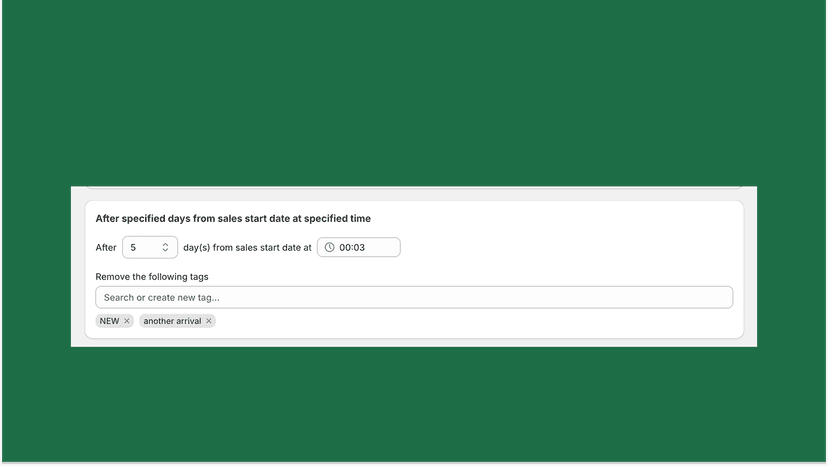 Removal schedule configuration