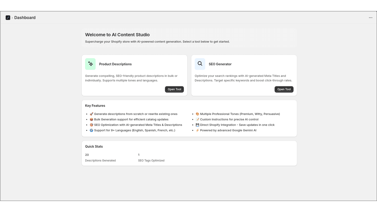 AI generating professional product descriptions with tone option