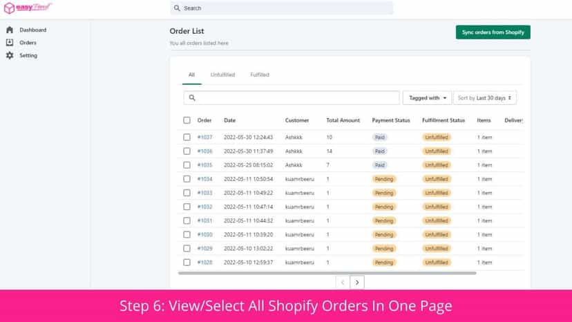 Step 6: View All Shopify Orders In One Page