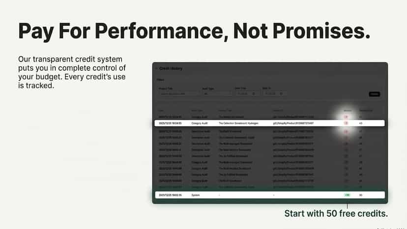Clear audit logs allow you to keep track of store optimization