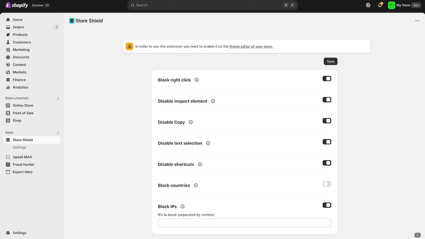 Protectify MAX dashboard