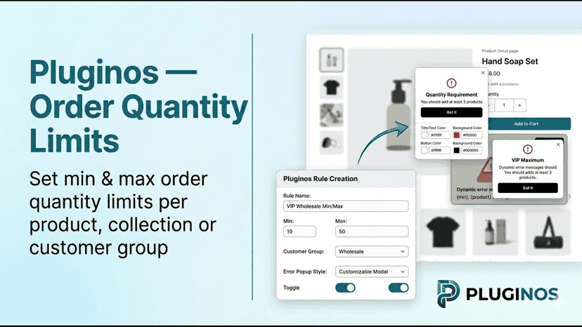 Pluginos Order Quantity Limits