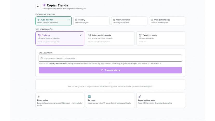 Import external products directly into your store.