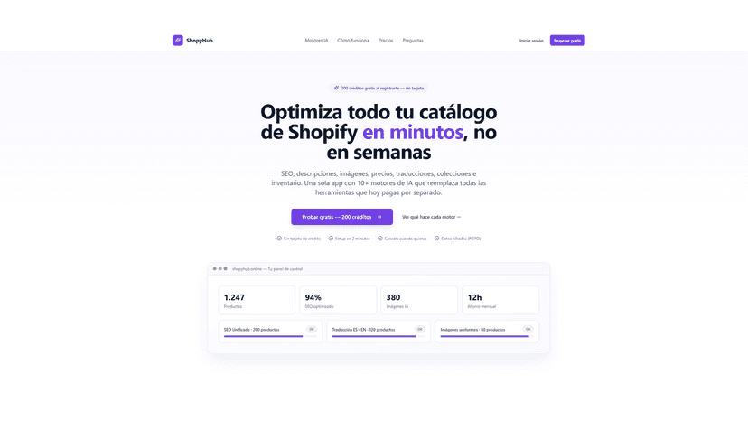 Onboarding page with full setup information.