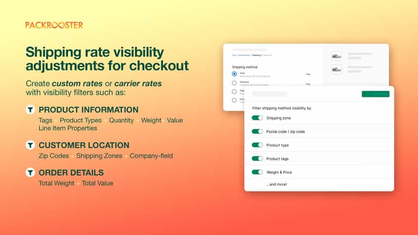 Advanced shipping setup for shipping methods and pickup points