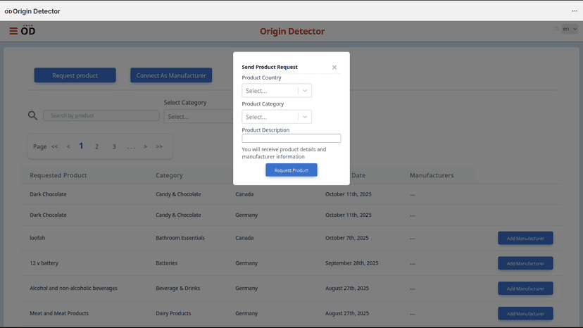 Submitting new product request to the OD community.