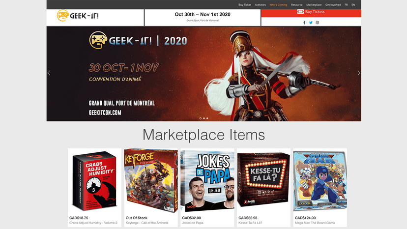 Showcase your products on events website