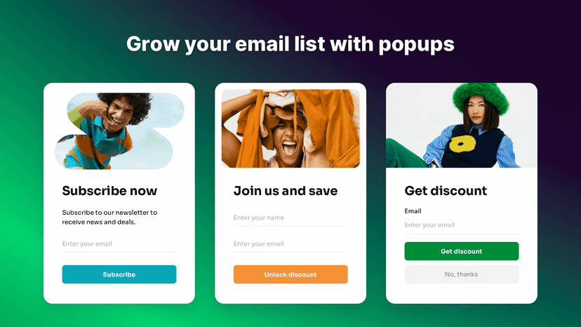 Grow your email list with newsletter signup popups