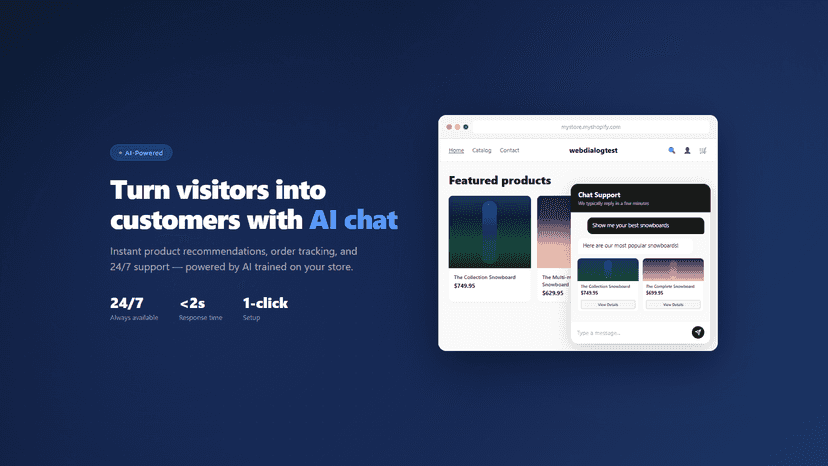 AI chat widget with product recommendations on storefront