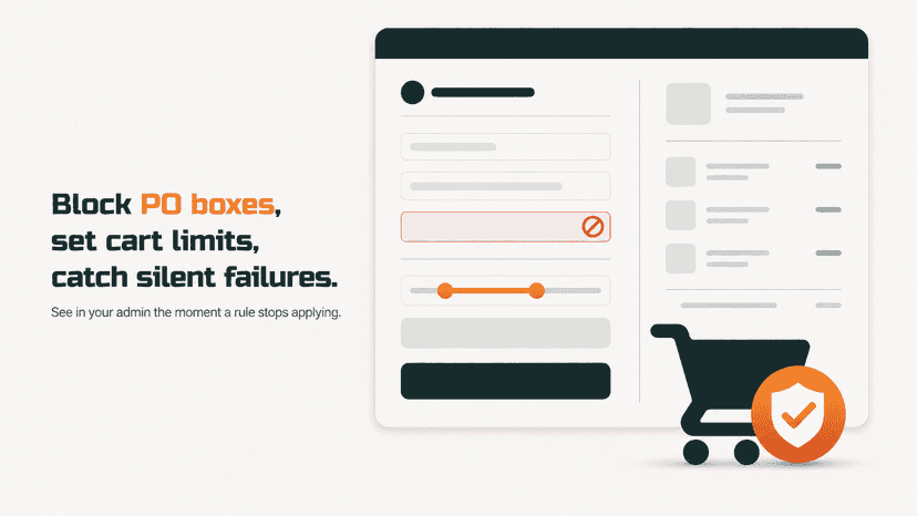 Forgeward: address and cart-limit validation at checkout