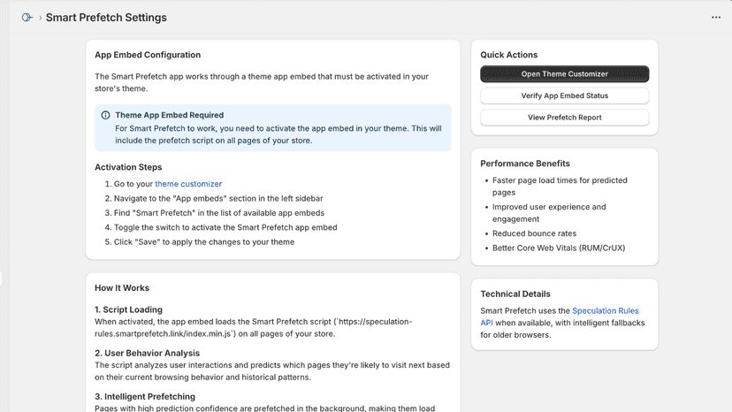Smart Prefetch Settings