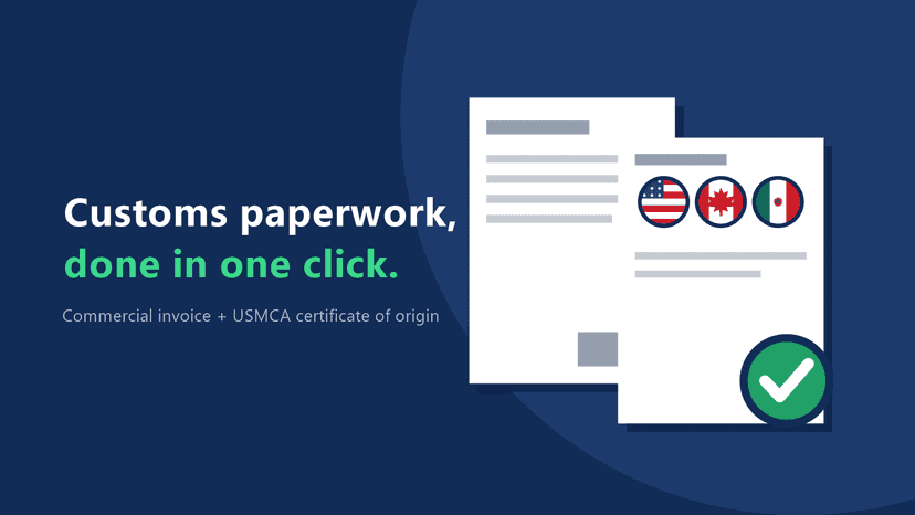 Customs paperwork, done in one-click.