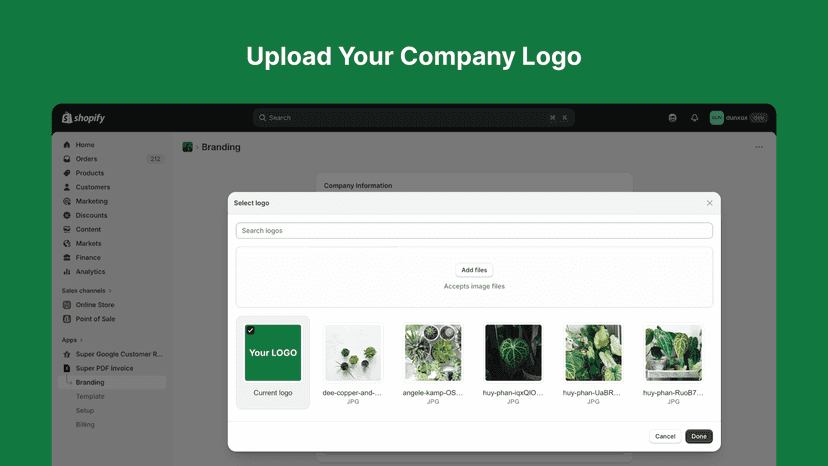Upload Your Company Logo