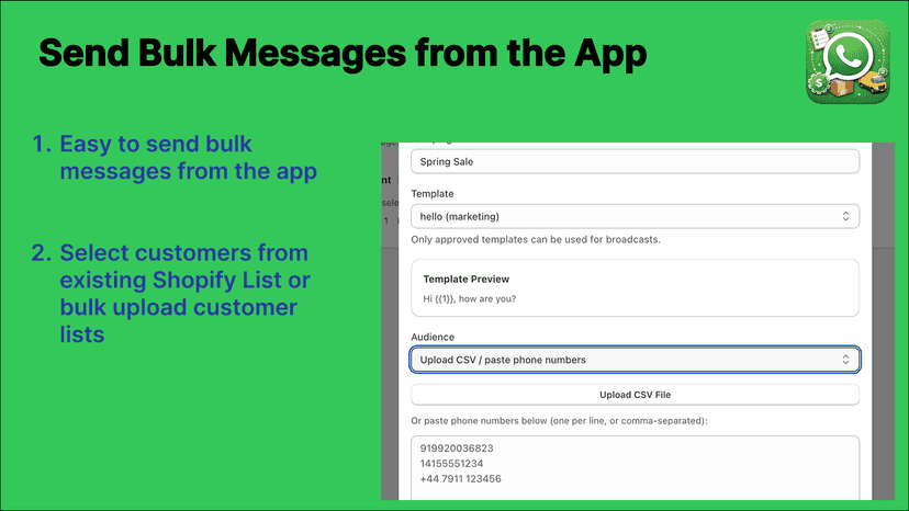 Send Bulk Messages from the App
